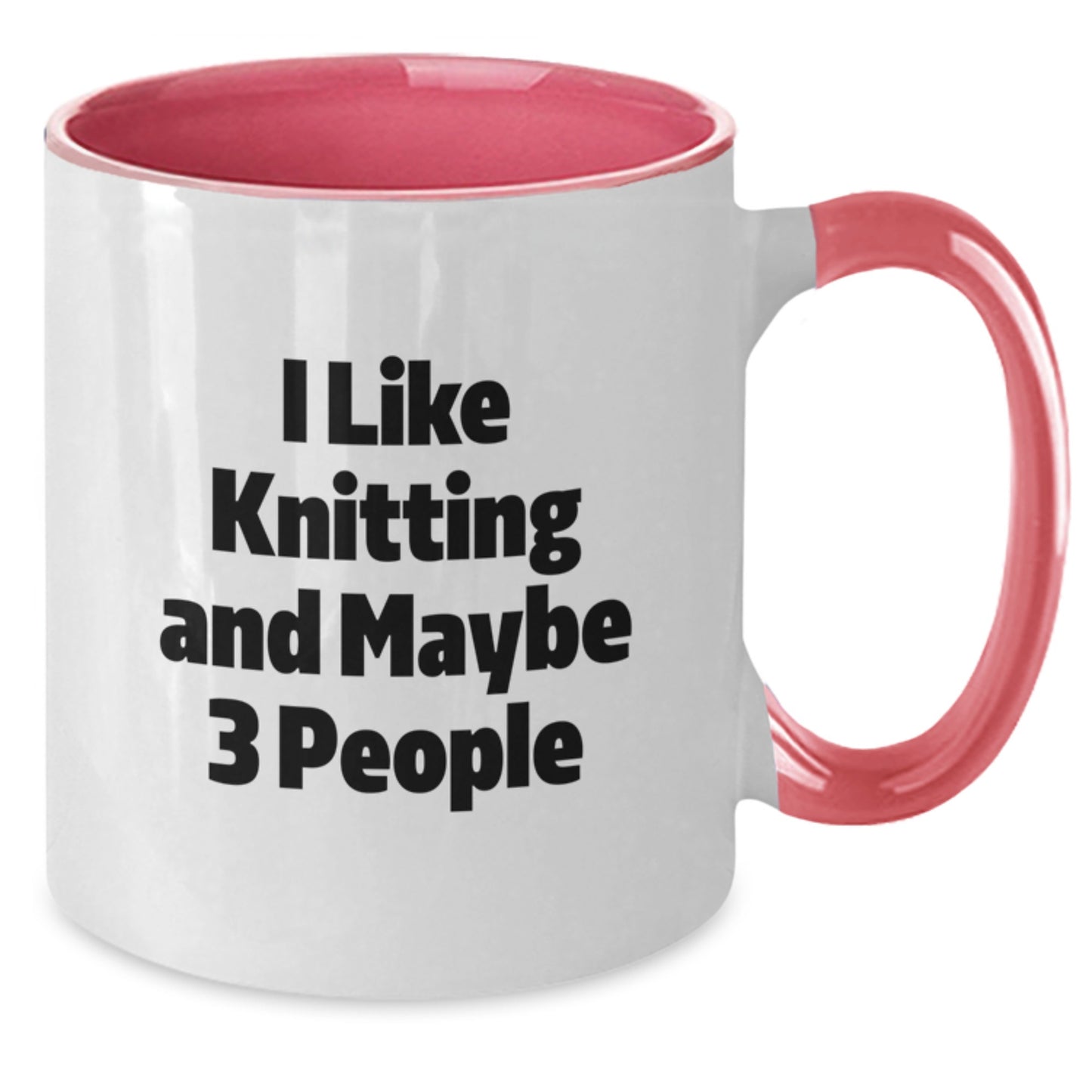 Funny Knitting Quotes Gifts from Knitting Enthusiasts for Graduation Unique Gifts to Men or Women, Two Tone Coffee Mug - Black and White, Red and White, Navy and White, or Pink and White - Additional
