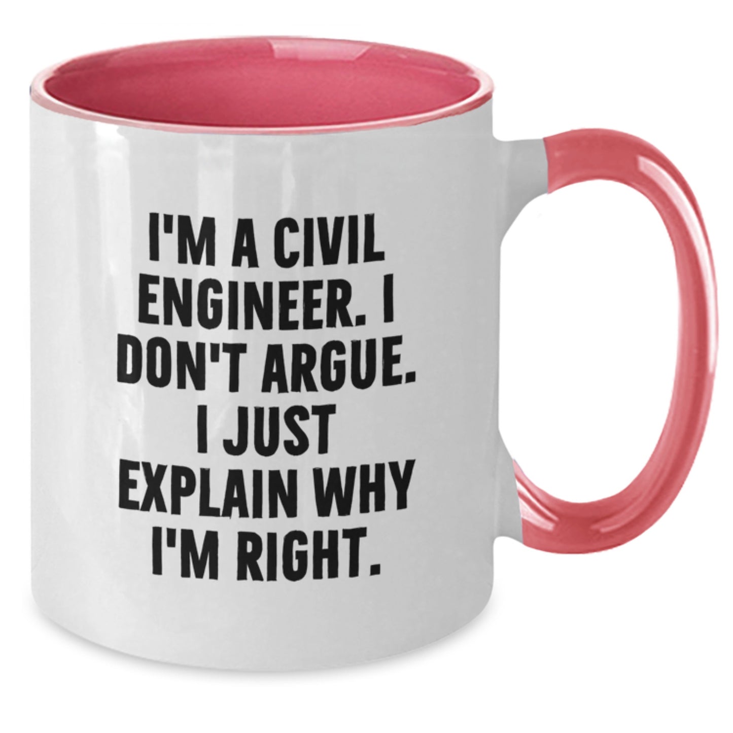 Funny Civil Engineer Gifts from Friends for Christmas Two Tone Coffee Mug - Additional