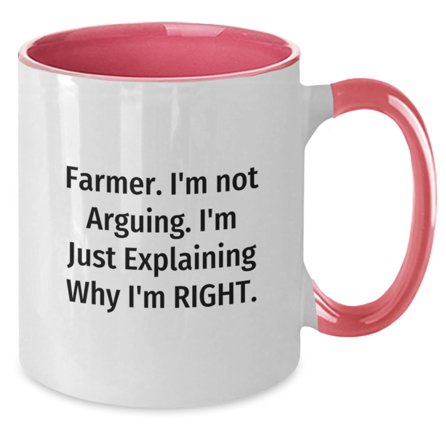 Funny Farmer Gifts from Friends - Two Tone Coffee Mug 'I'm Not Arguing... I'm Just Explaining' for Christmas Unique Presents - Additional