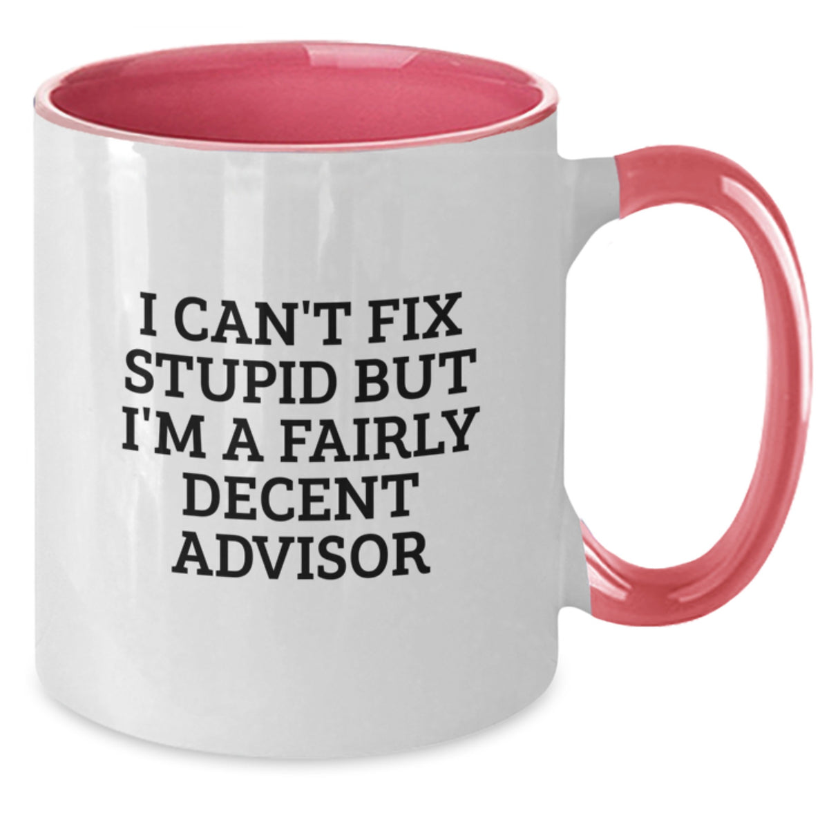 Funny Advisor Gifts from Friends, Birthday Unique Gifts for Advisor, Two Tone Coffee Mug with I Can't Fix Stupid But I'm A Fairly Decent Advisor Quote - Additional