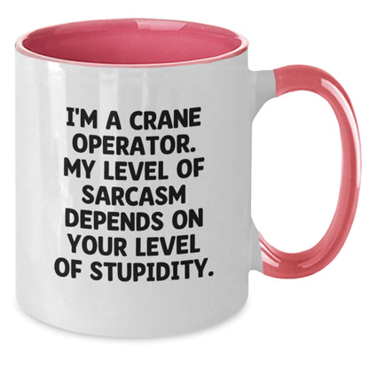 Funny Crane Operator Gifts for Dad, I'm A Crane Operator, Two Tone Coffee Mug, Perfect Father's Day Unique Gifts from Family - Additional