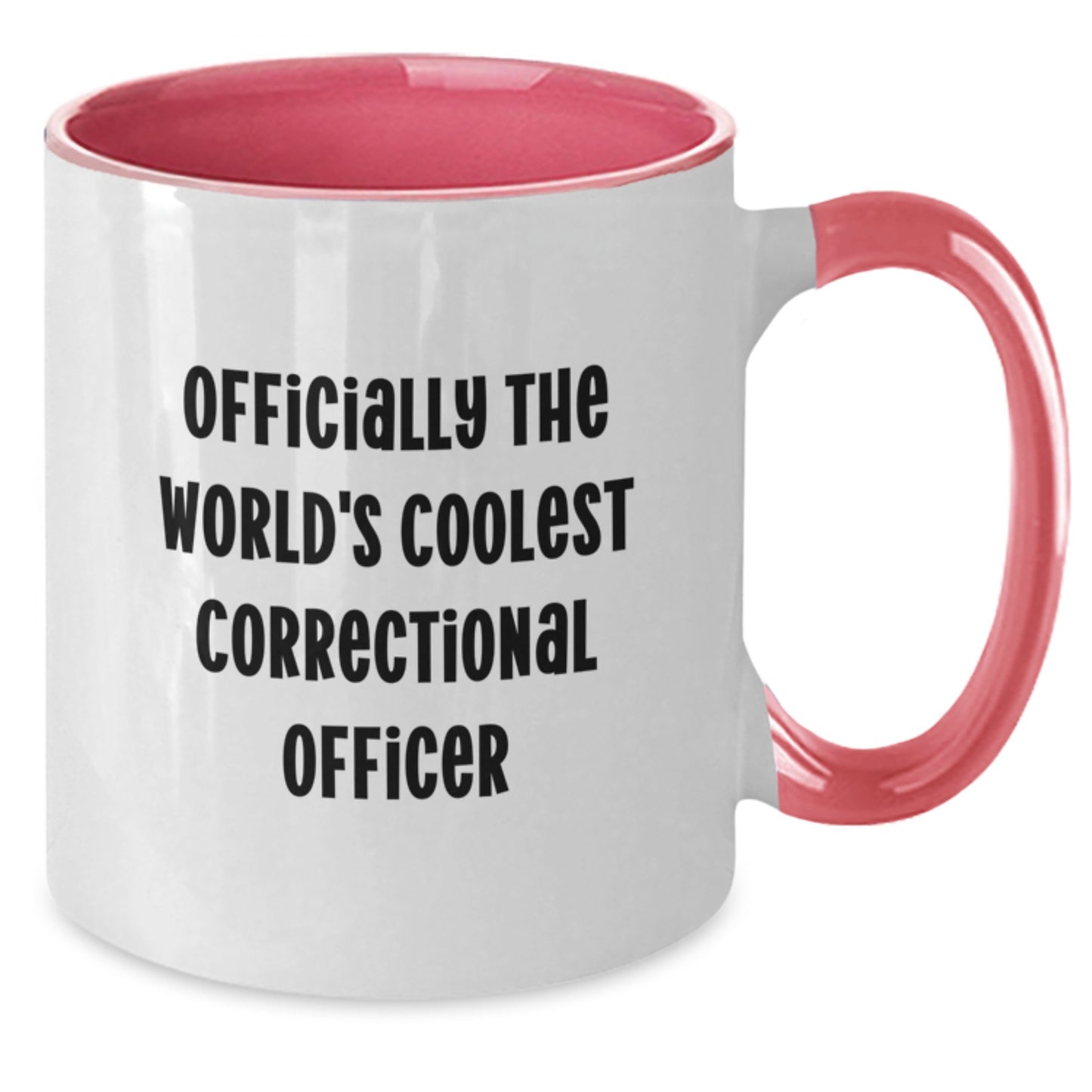 Funny Correctional Officer Gifts from Men, Gifts for Correctional Officer, Officially The World's Coolest Correctional Officer Two Tone Coffee Mug - Additional