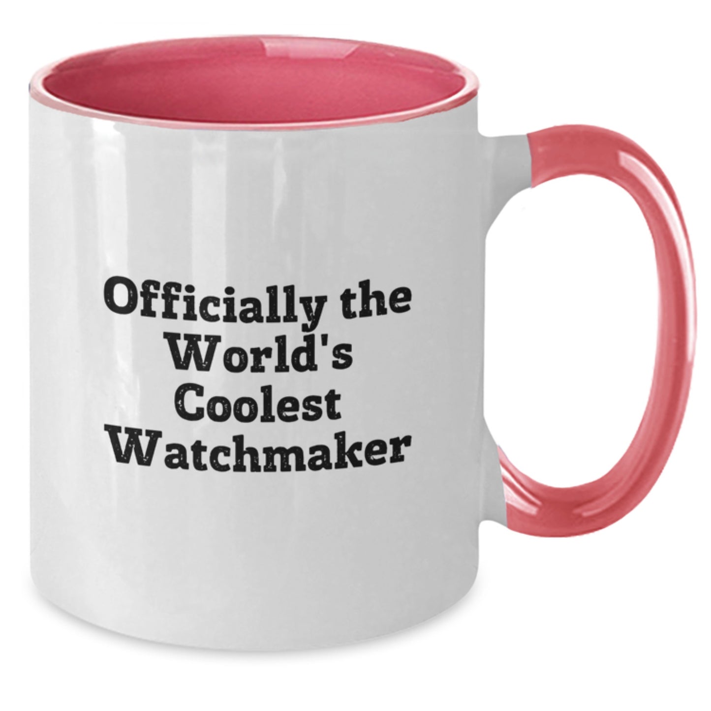 Funny Watchmaker Gifts from Men for Women on Mother's Day - 'Officially The World's Coolest Watchmaker' Two Tone Coffee Mug - Additional
