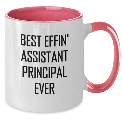 Funny Assistant Principal Gifts from Friends, Best Effin' Principal Ever Two Tone Coffee Mug, Birthday Unique Mugs for Assistant Principal Men and Women - Additional