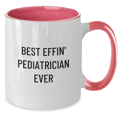 Funny Gifts for Pediatrician Men, Best Effin' Quote Two Tone Coffee Mug for Valentine's, Black and White - Additional