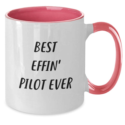 Funny Pilot Gifts for Men, Two Tone Coffee Mug - Best Effin' Pilot Ever Quote, Gifts from Friends for Pilot Graduation Unique - Additional