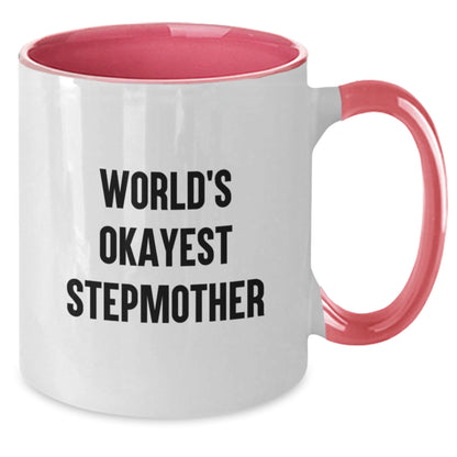 Stepmother Keepsake Mug for Him – Birthday Gift with World's Okayest - Additional