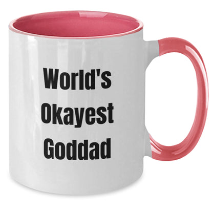 Goddad Keepsake Gift for Him - World's Okayest Goddad Two Tone Coffee - Additional
