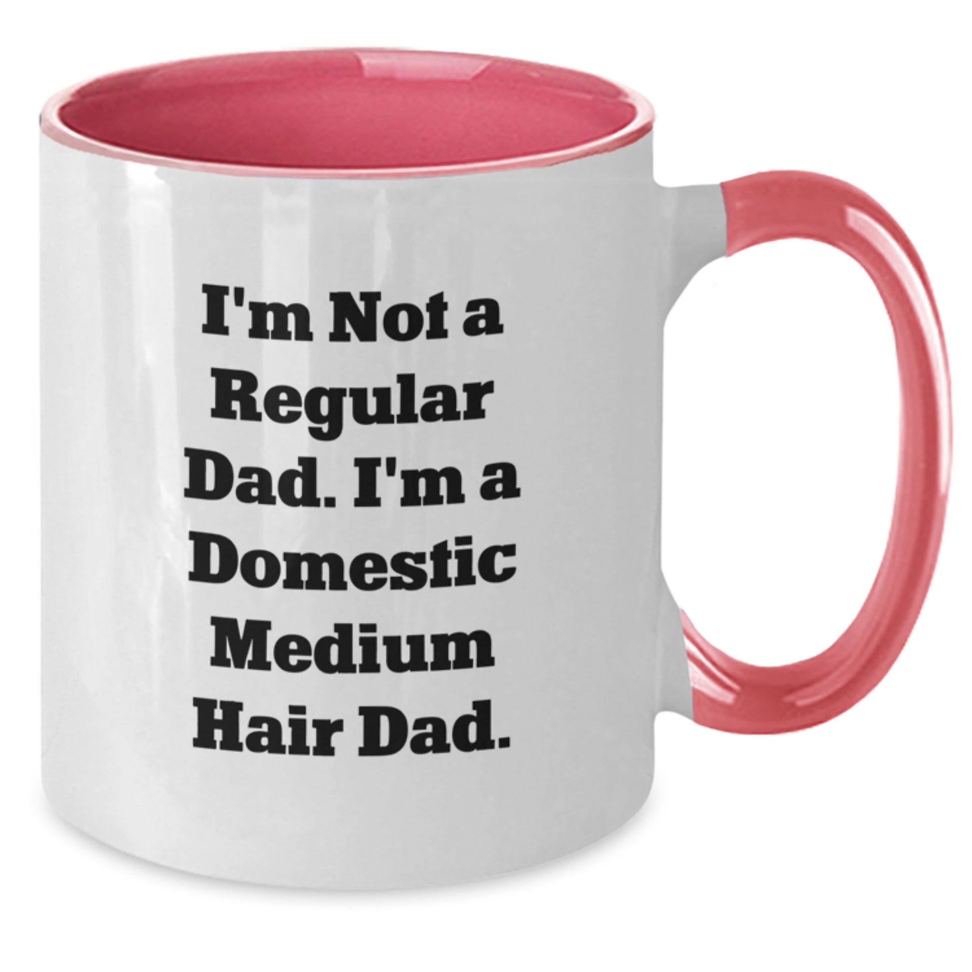 Funny Domestic Medium Hair Cat Gifts for Dad Two Tone Coffee Mugs from Men to Men, Unique Christmas Unique Gifts for Cat Lovers, I'm Not A Regular Dad. I'm A Domestic Medium Hair Dad. - Additional