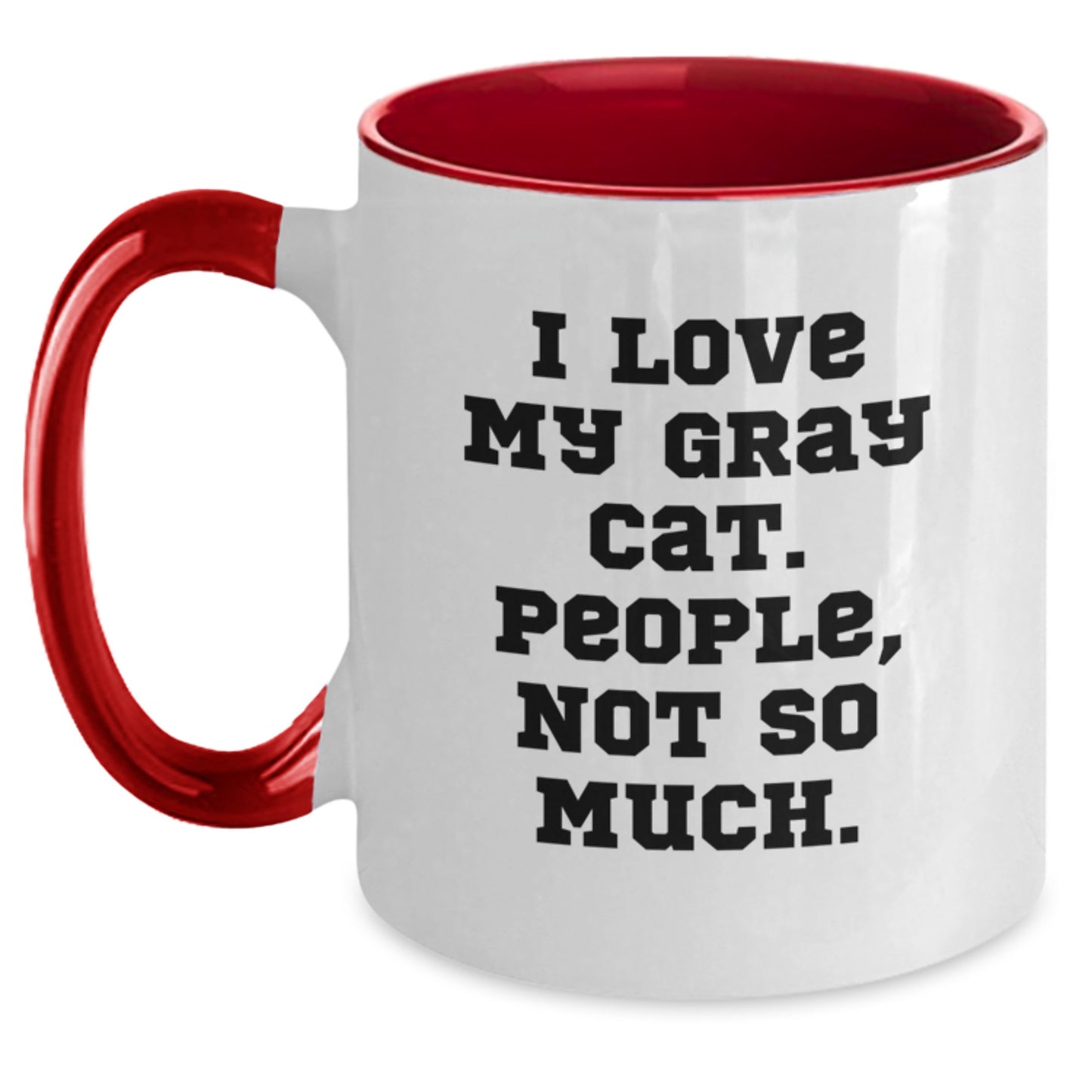 Funny Gray Cat Two Tone Coffee Mug Gifts for Men Women Friends from Family - Main