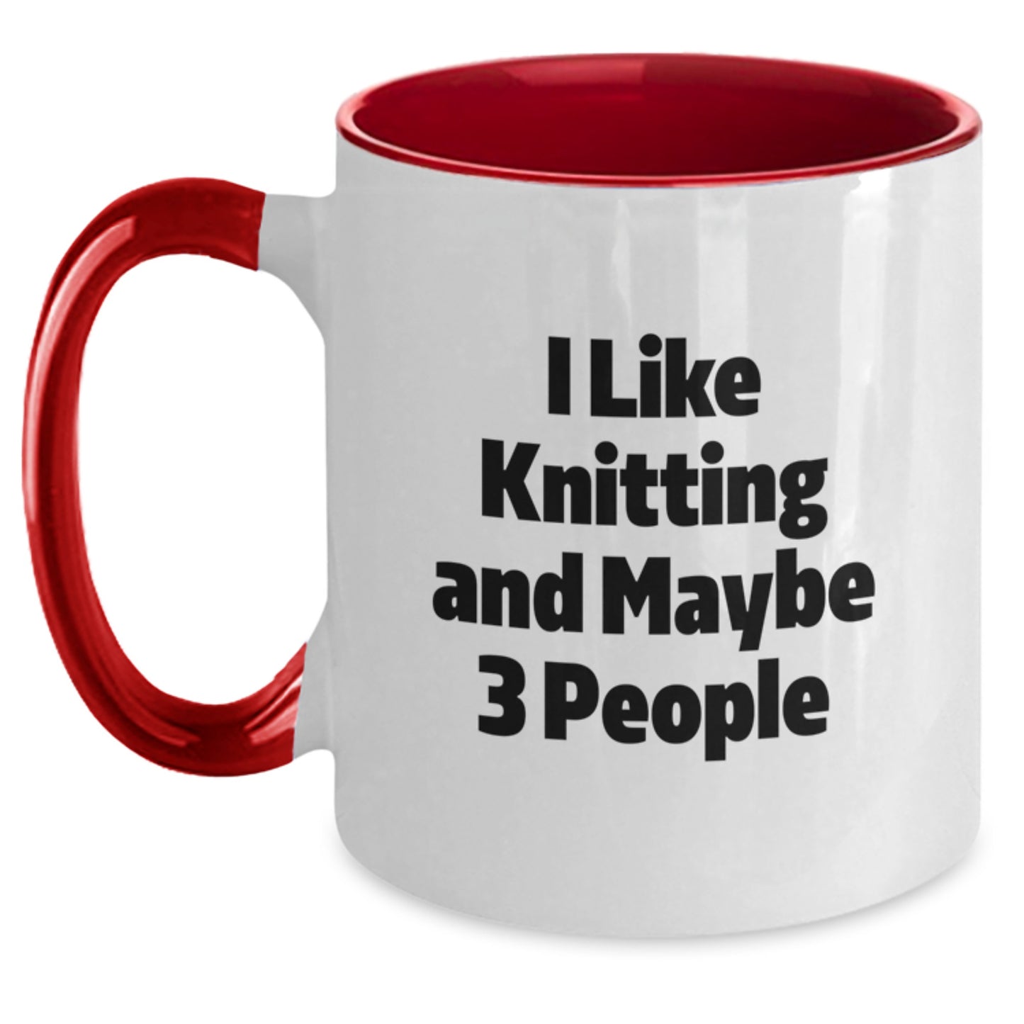 Funny Knitting Quotes Gifts from Knitting Enthusiasts for Graduation Unique Gifts to Men or Women, Two Tone Coffee Mug - Black and White, Red and White, Navy and White, or Pink and White - Main