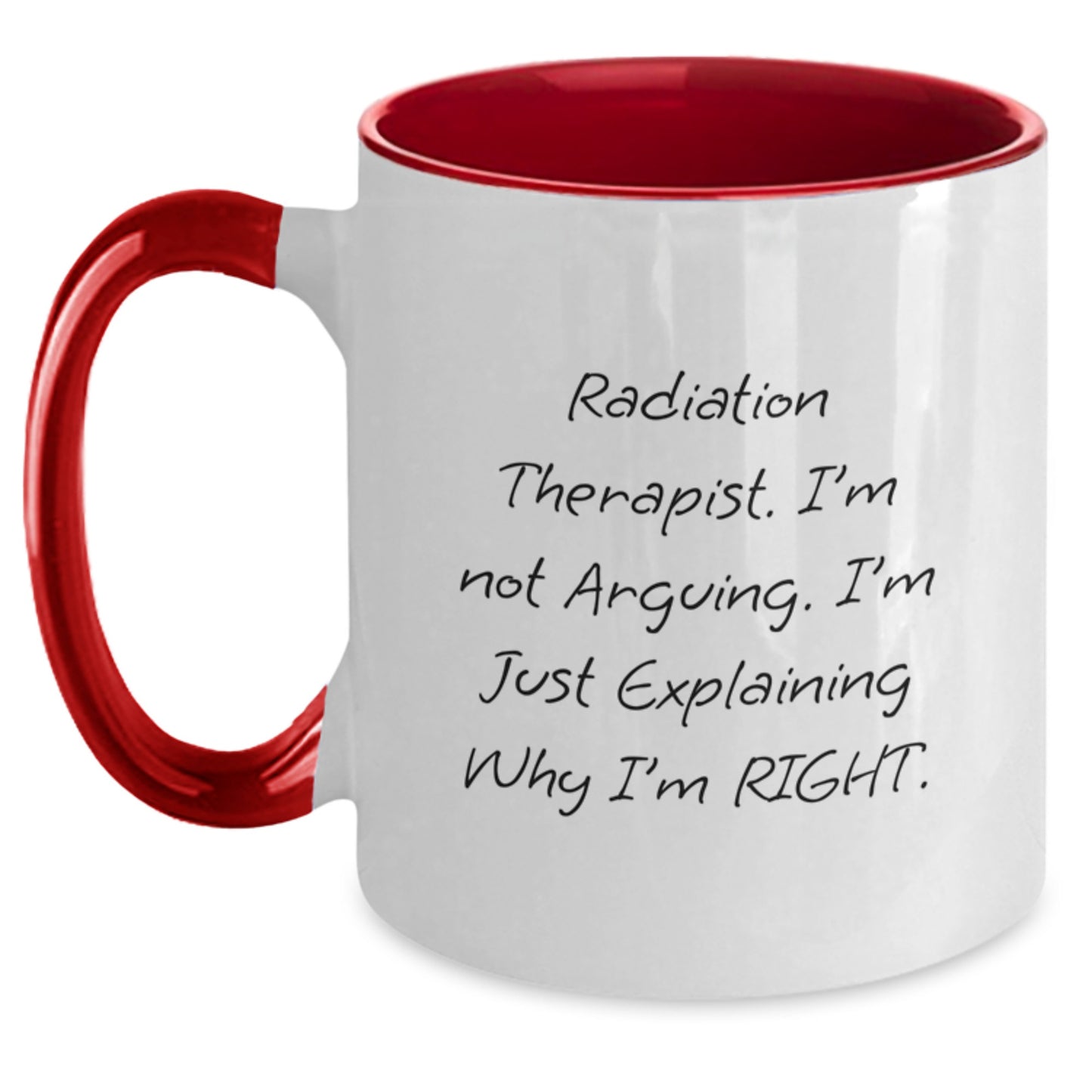 Funny Radiation Therapist Gifts from Friends for Radiation Therapist Men - Two Tone Coffee Mug - Christmas Unique Presents - Main