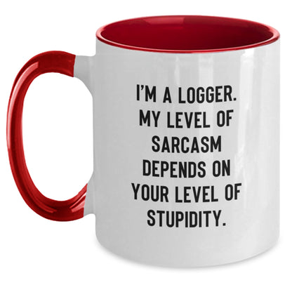Funny Logger Gifts for Him, Birthday Unique Gifts from Family or Friends, I'm A Logger Two Tone Coffee Mug - Main