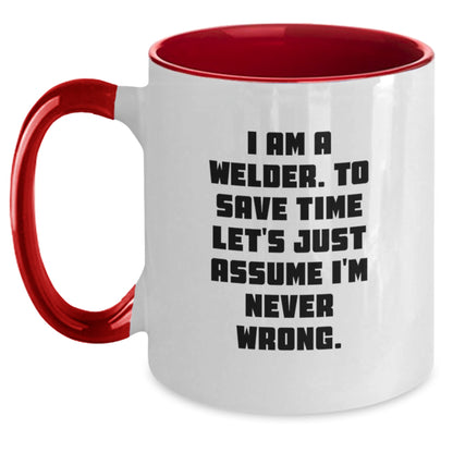Funny Welder Quote Two Tone Coffee Mug Gifts from Family to Graduation Day for Men - Main