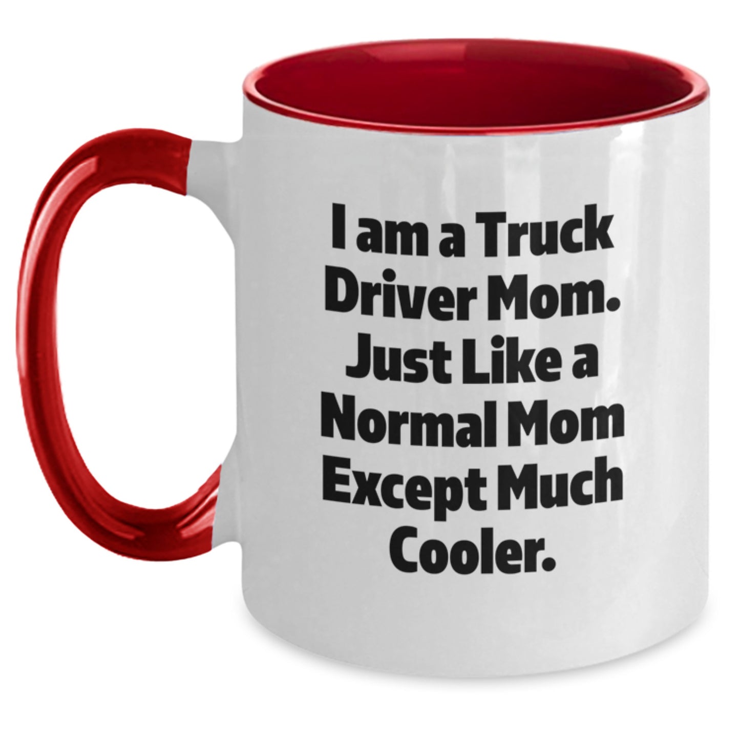 Birthday Gift for Her Truck Driver Mom Mug Present Black White Red Navy - Main