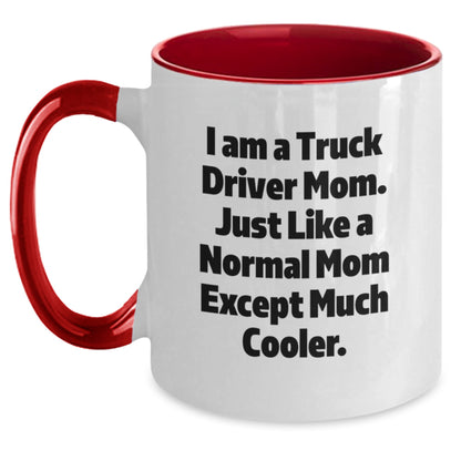 Birthday Gift for Her Truck Driver Mom Mug Present Black White Red Navy - Main