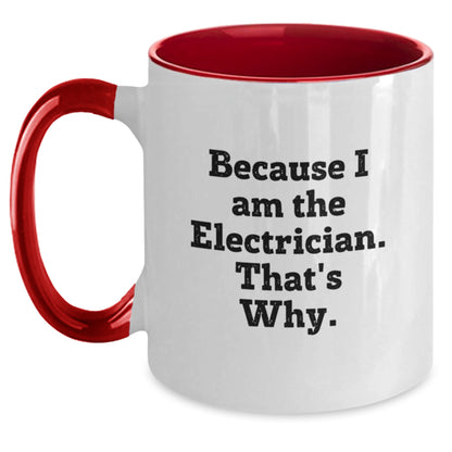 Electrician Keepsake Mug for Him Birthday Gift – Black & White Ceramic - Main