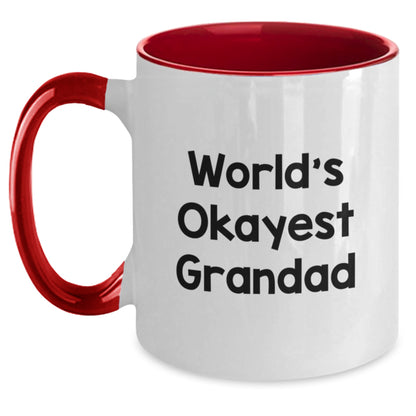 Grandad Gift for Him - World's Okayest Grandad Keepsake Two Tone Coffee - Main