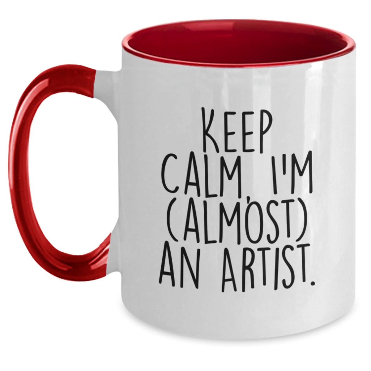 Christmas Gift for Her - Keep Calm, I'm (Almost) An Artist Present Mug - Main