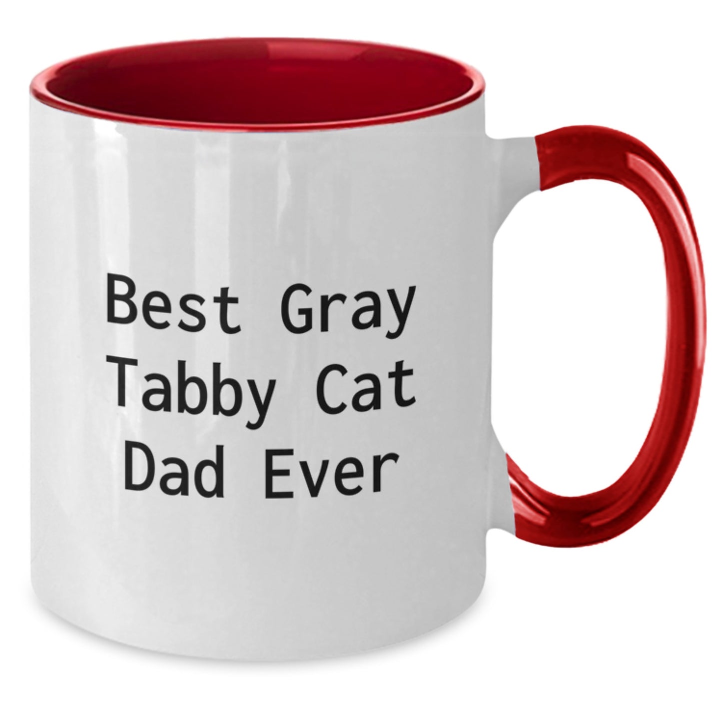 Gray Tabby Cat Gifts for Men, Funny Quote 'Best Gray Tabby Cat Dad Ever' Two Tone Coffee Mug for Birthday Unique Gifts from Friends - Additional