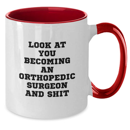 Funny Orthopedic Surgeon Gifts for Men or Women, Two Tone Coffee Mugs with Inspirational Quote, Christmas Unique Items from Friends or Family - Additional