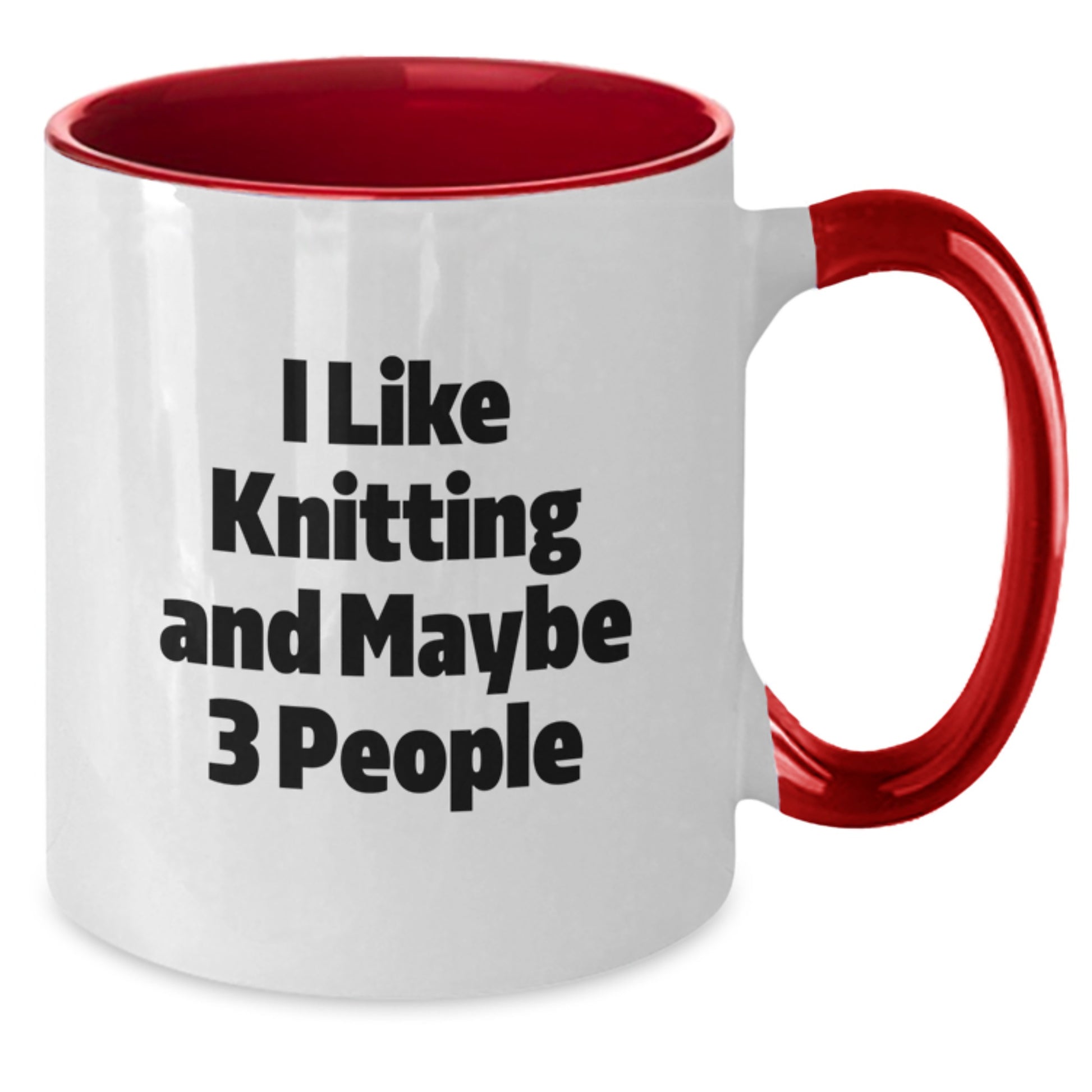 Funny Knitting Quotes Gifts from Knitting Enthusiasts for Graduation Unique Gifts to Men or Women, Two Tone Coffee Mug - Black and White, Red and White, Navy and White, or Pink and White - Additional