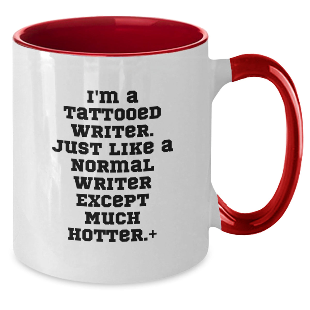 Funny Writer Gifts for Men Graduation Unique Two Tone Coffee Mug Inspired by 'I'm A Tattooed Writer' - Additional