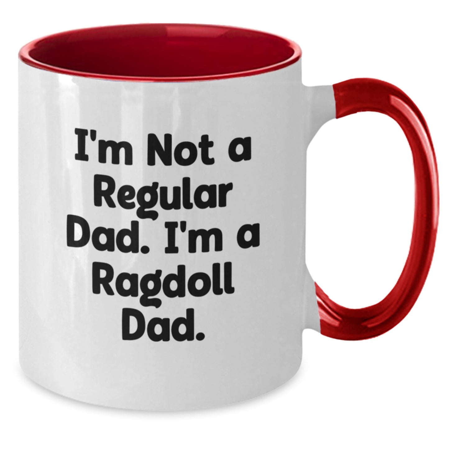 Ragdoll Cat Lover Gifts from Dad to Ragdoll Dad Funny Two Tone Christmas Mugs, Customizable - Additional