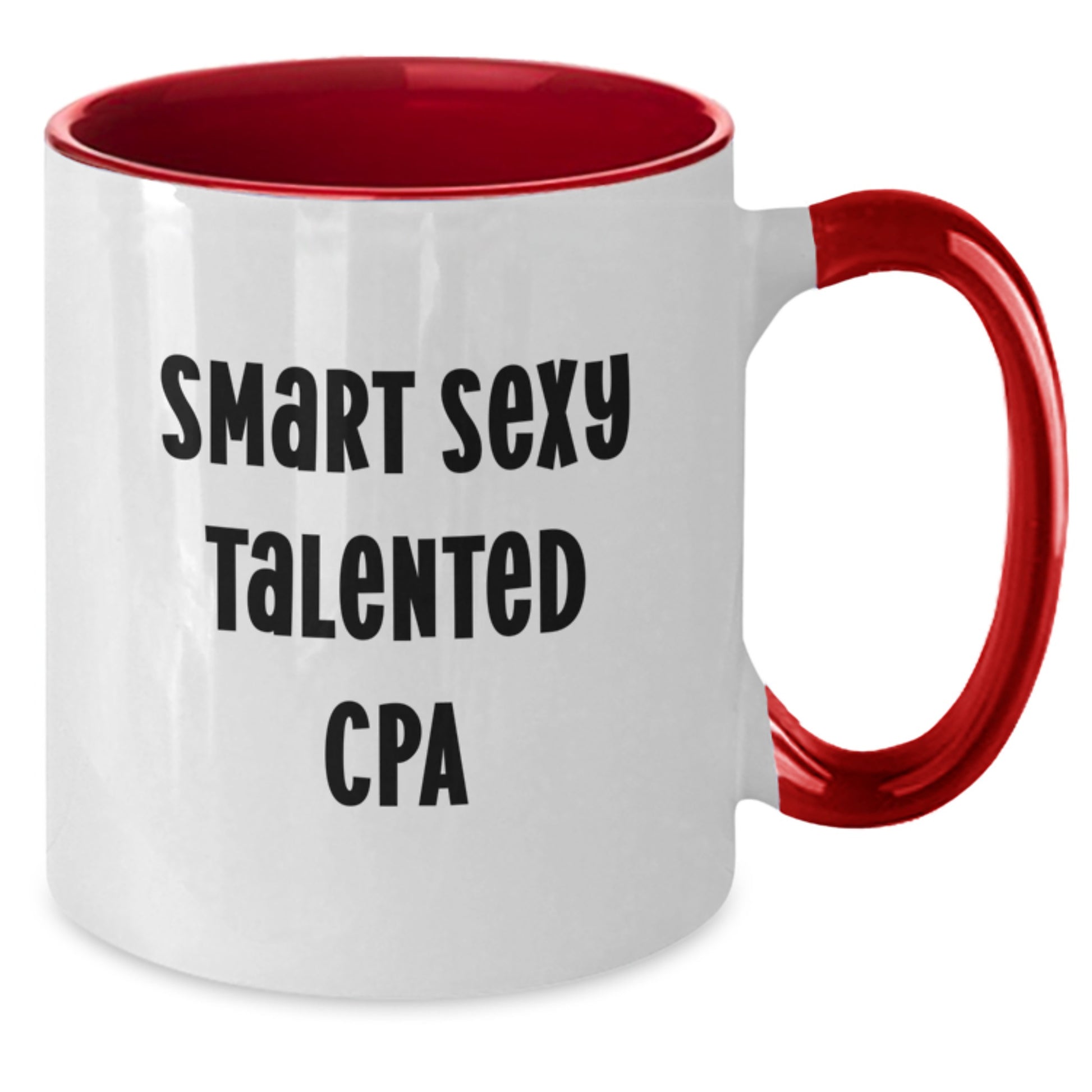 Gifts from Men for Smart Sexy Talented CPAs, Funny Holiday Two Tone Coffee Mugs, Red and White - CPA Gifts for Christmas Unique Presents - Additional