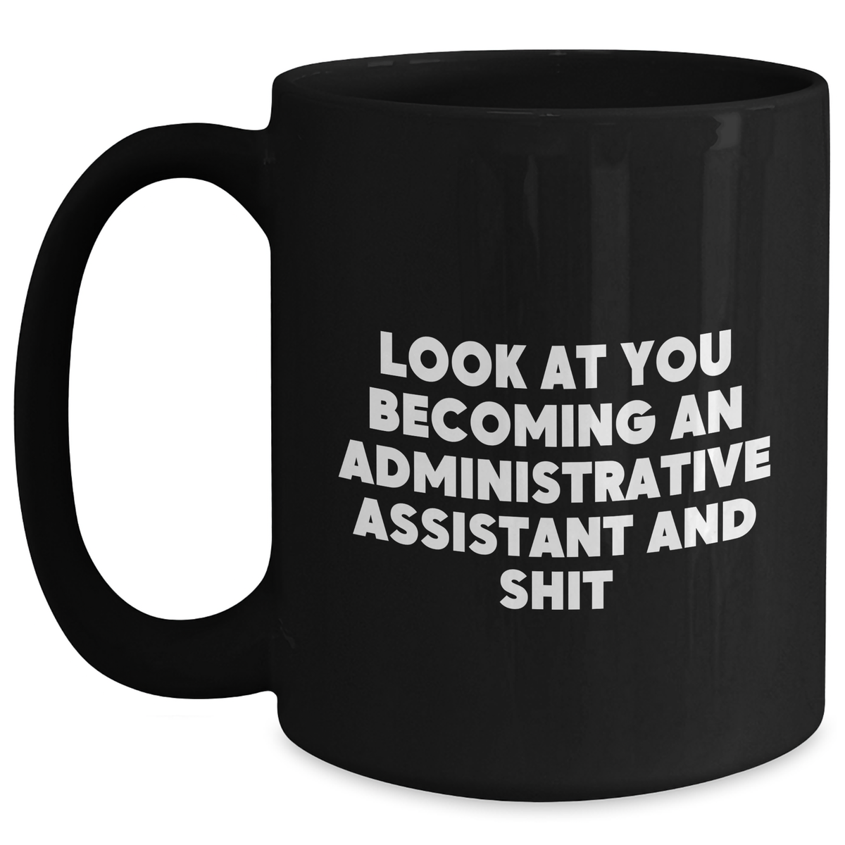 Funny Gifts for Administrative Assistants, 'Look At You Becoming An Administrative Assistant And Shit' Black Coffee Mug, Graduation Unique Gifts from Friends - Main