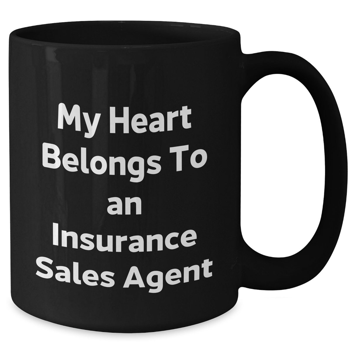 Funny Insurance Sales Agent Gifts from Men, Insurance Sales Agent Black Coffee Mug for Father's Day, 'My Heart Belongs To An Insurance Sales Agent' Quote, Microwave and Dishwasher Safe - Additional