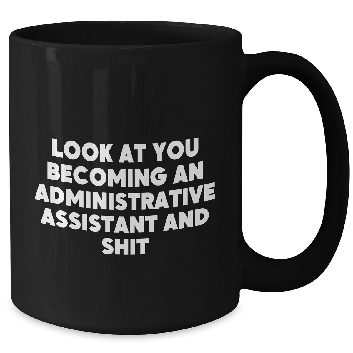 Funny Gifts for Administrative Assistants, 'Look At You Becoming An Administrative Assistant And Shit' Black Coffee Mug, Graduation Unique Gifts from Friends - Additional
