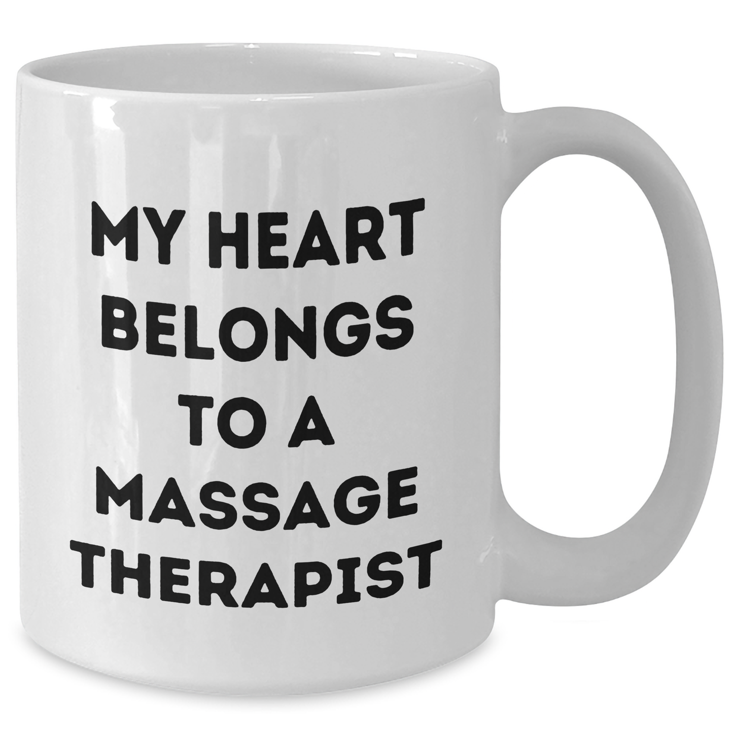 Massage Therapist Gifts for Him and Her, Funny White Coffee Mug, 'My Heart Belongs To A Massage Therapist', Gifts from Men to Massage Therapist, Unique Father's Day Unique Gifts - Additional