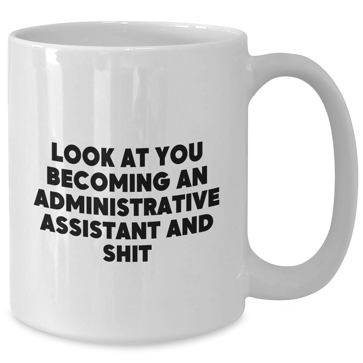 Funny Administrative Assistant Gifts from Friends, Unique White Coffee Mug for Graduation, 'Look At You Becoming An Administrative Assistant And Shit' Quote - Additional