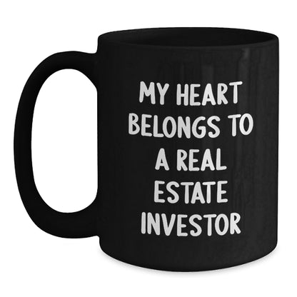 Funny Real Estate Investor Gifts from Family, Unique Black Coffee Mugs for Real Estate Investor Men, Valentine's Gifts for Him - Main
