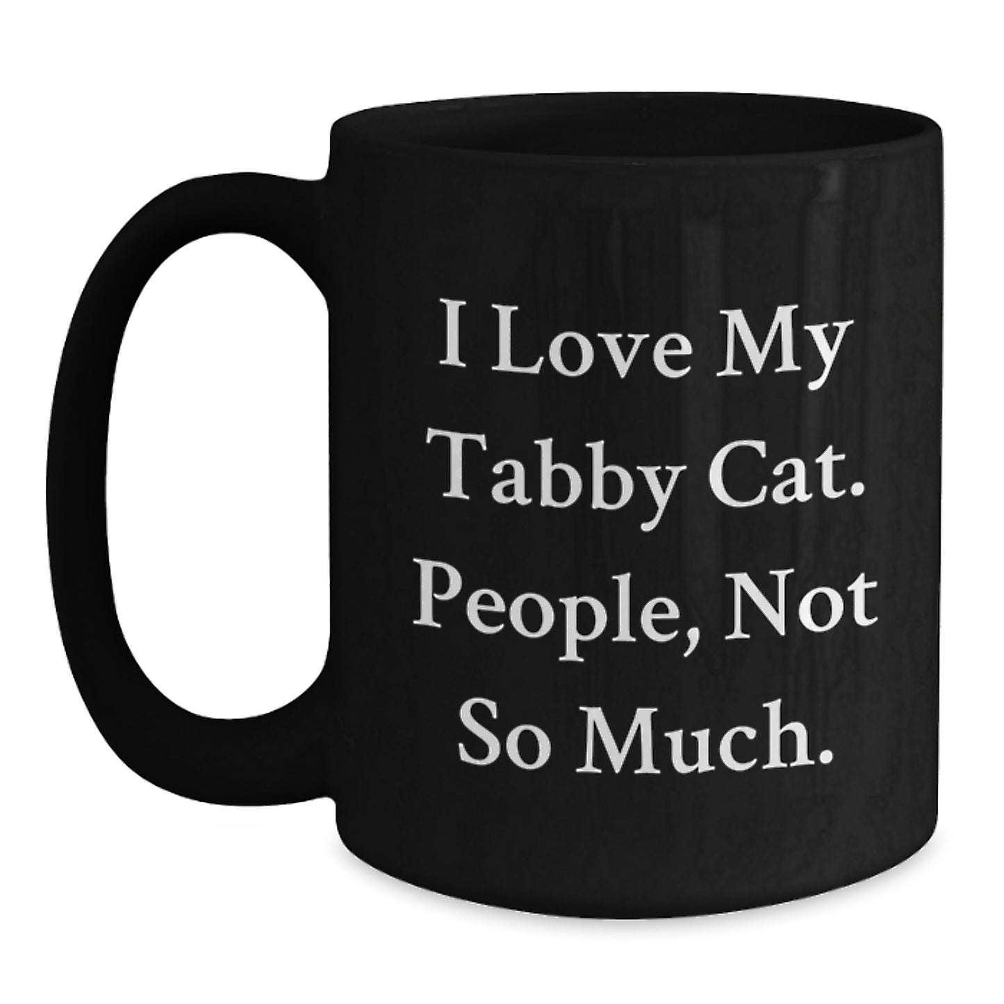 Funny Tabby Cat Gifts from Family for Tabby Cat Lovers Black Coffee Mug Christmas - Main