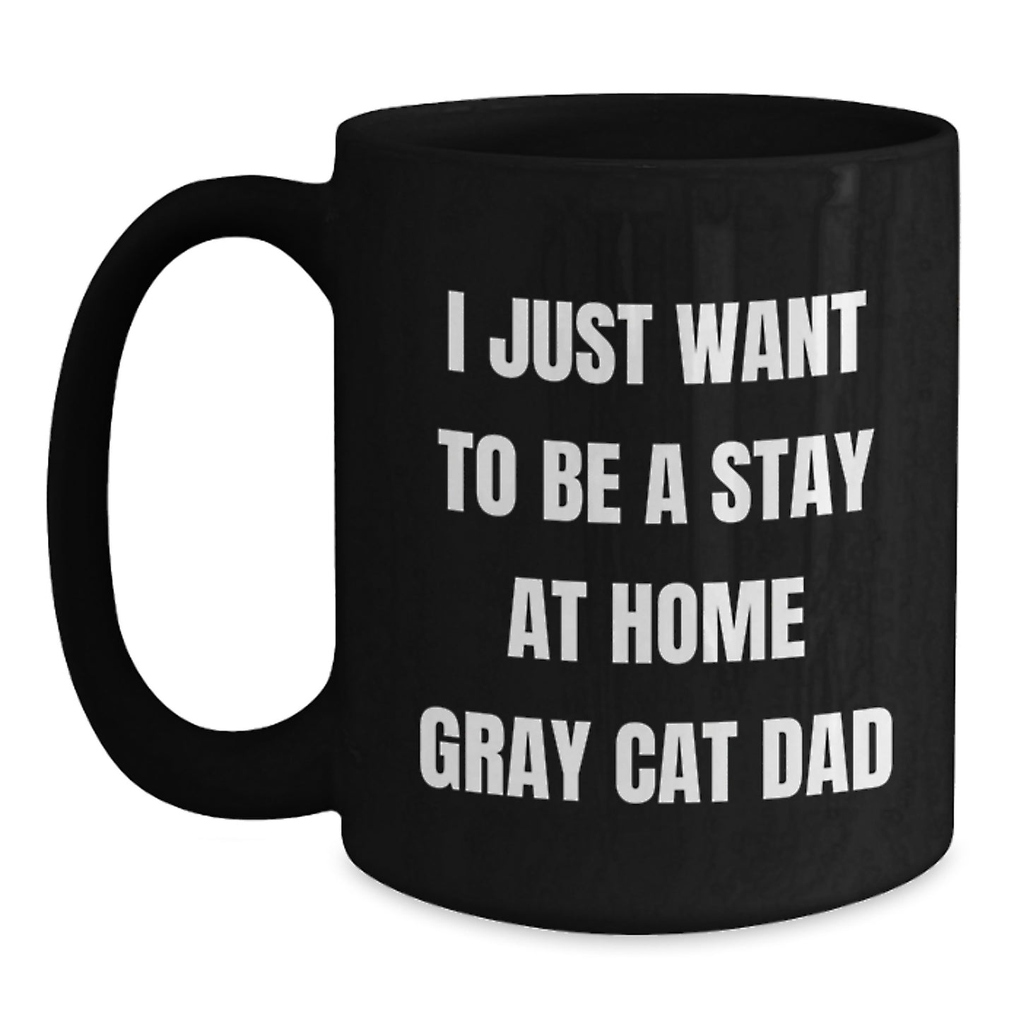 Funny Gray Cat Gifts for Stay at Home Gray Cat Dad, Unique Black Coffee Mugs for Cat Lovers, Christmas Unique Gifts from Men to Friends - Main