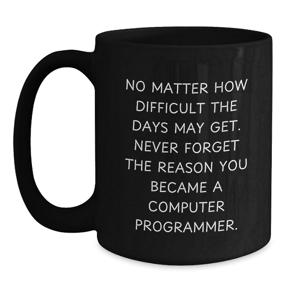 Funny Inspirational Quotes for Computer Programmer Gifts from Men to Computer Programmer Friends on Birthday Unique Gifts - Black Coffee Mug - Main