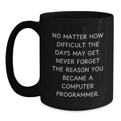 Funny Inspirational Quotes for Computer Programmer Gifts from Men to Computer Programmer Friends on Birthday Unique Gifts - Black Coffee Mug - Main