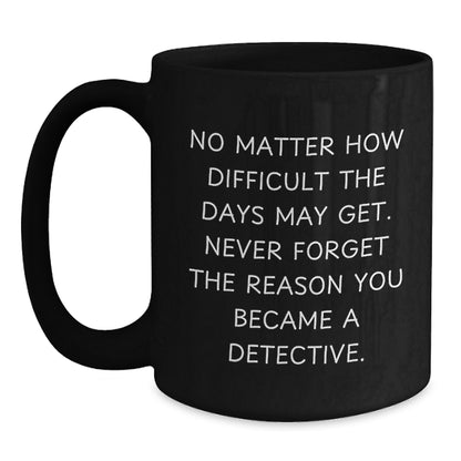 Funny Detective Quotes Black Coffee Mug Gifts from Men Friends to Father's Day Unique Gifts for Detective - Main
