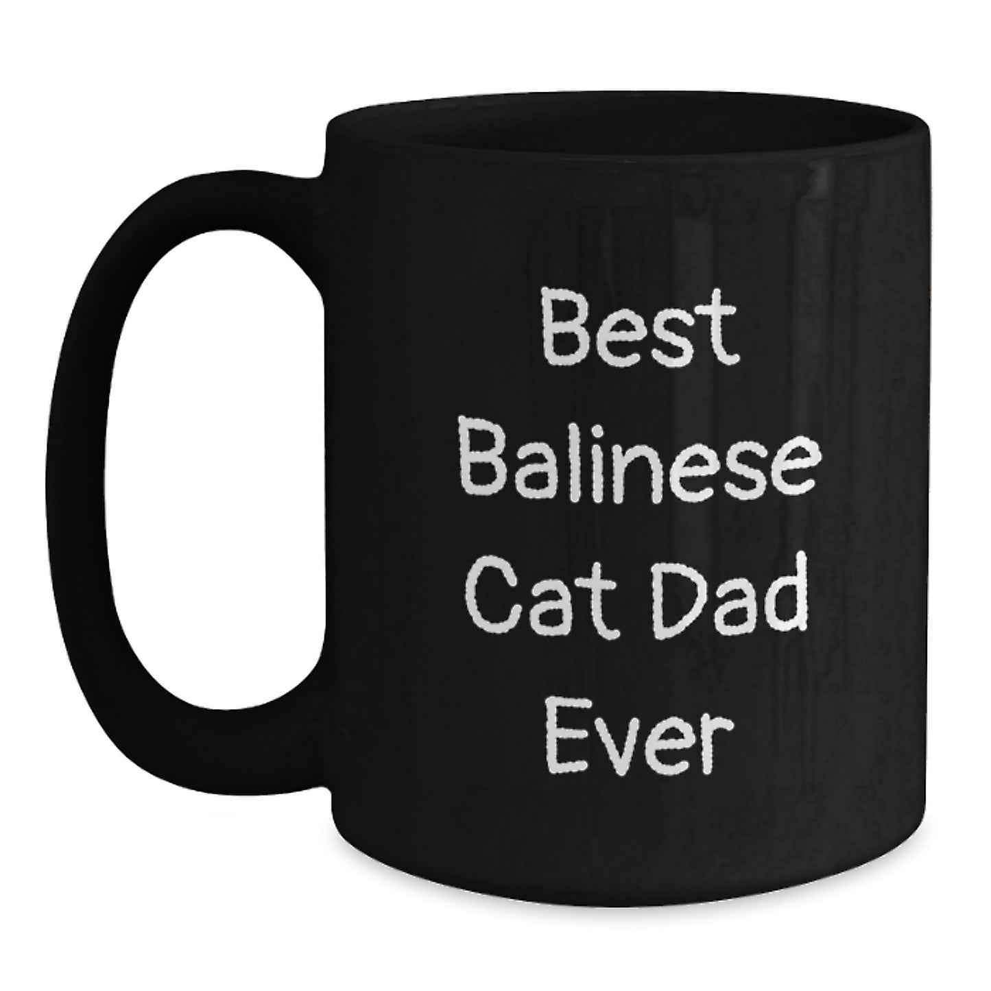 Funny Balinese Cat Dad Gifts for Men - Best Balinese Cat Dad Ever Black Coffee Mug, Birthday Unique Gifts from Family to Friends - Main
