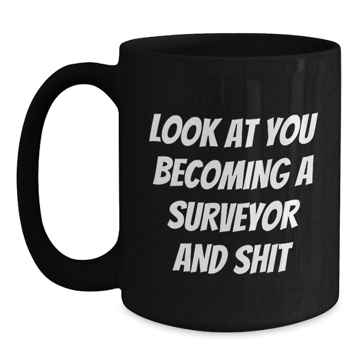 Funny Surveyor Gifts for Men from Friends - Black Coffee Mug for Birthday - Main