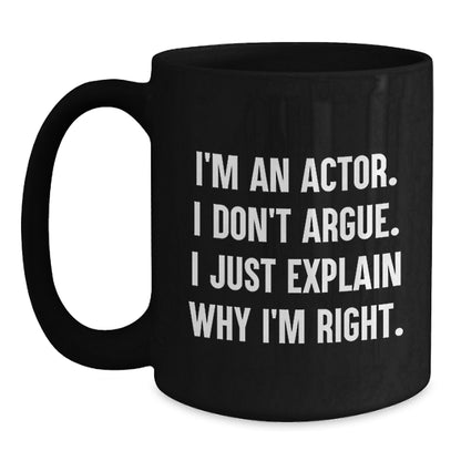 Funny Actor Gifts, Black Coffee Mug for Actor Friends, Christmas Unique Gifts from Friends - Main