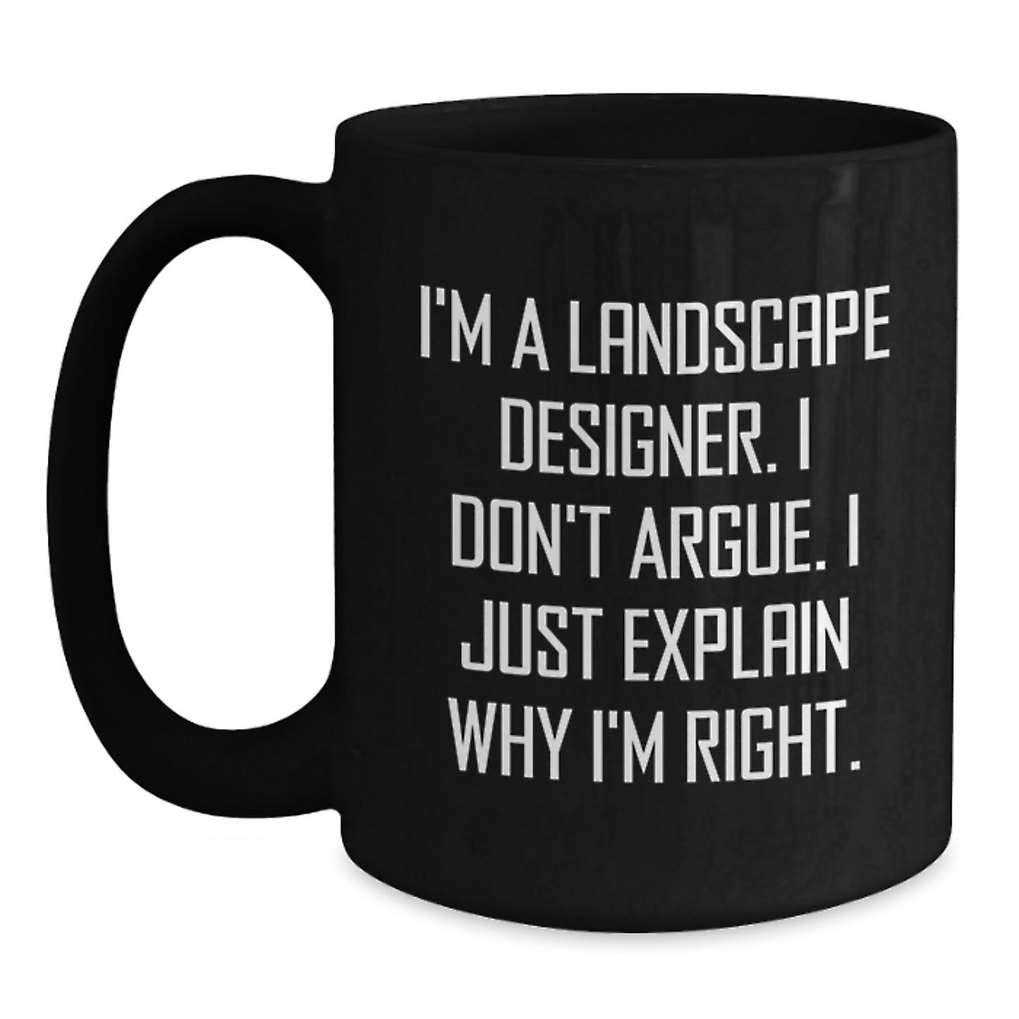 Funny Landscape Designer Gifts from Friends - I'm Right Black Coffee Mug for Men Women Coworkers Family - Main