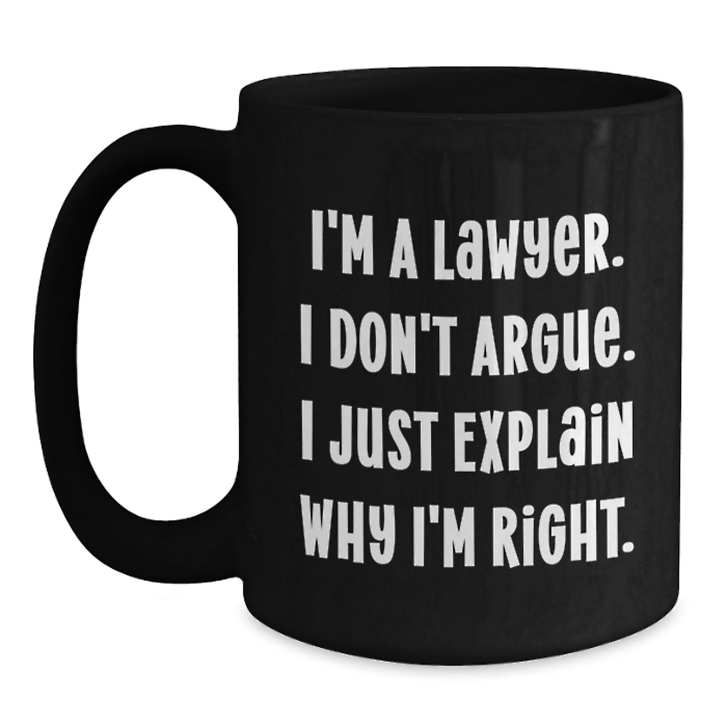 Funny Lawyer Gifts for Men, 11oz or 15oz Black Coffee Mug, Christmas Unique Presents from Friends - Main