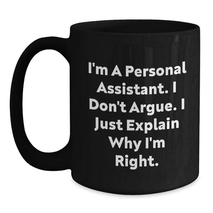 Funny Personal Assistant Gifts from Family to Personal Assistant, Unique Christmas Unique Gifts for Personal Assistant, Black Coffee Mug for Personal Assistant - Main