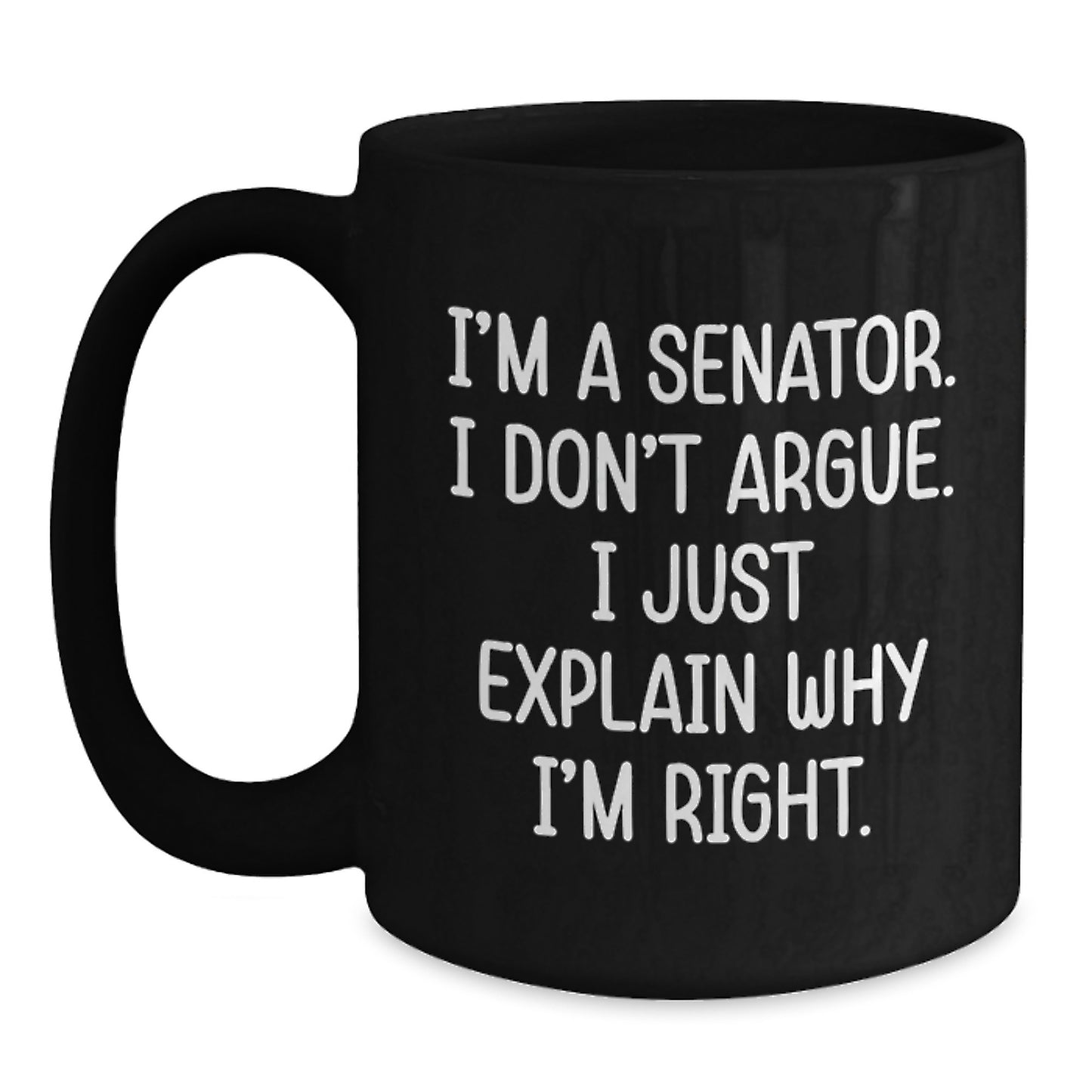 Funny Senator Gifts, Black Coffee Mug for Senator Friends or Family, Christmas Unique Presents from Men to Women, Senator Black Coffee Mug - Main