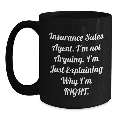 Funny Insurance Sales Agent Gifts from Friends for Insurance Sales Agent Black Coffee Mugs Christmas Unique Presents - Main