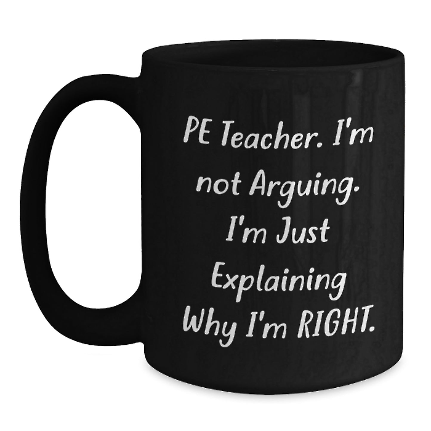 Funny PE Teacher Gifts from Men for PE Teacher Black Coffee Mug Christmas Unique - Main