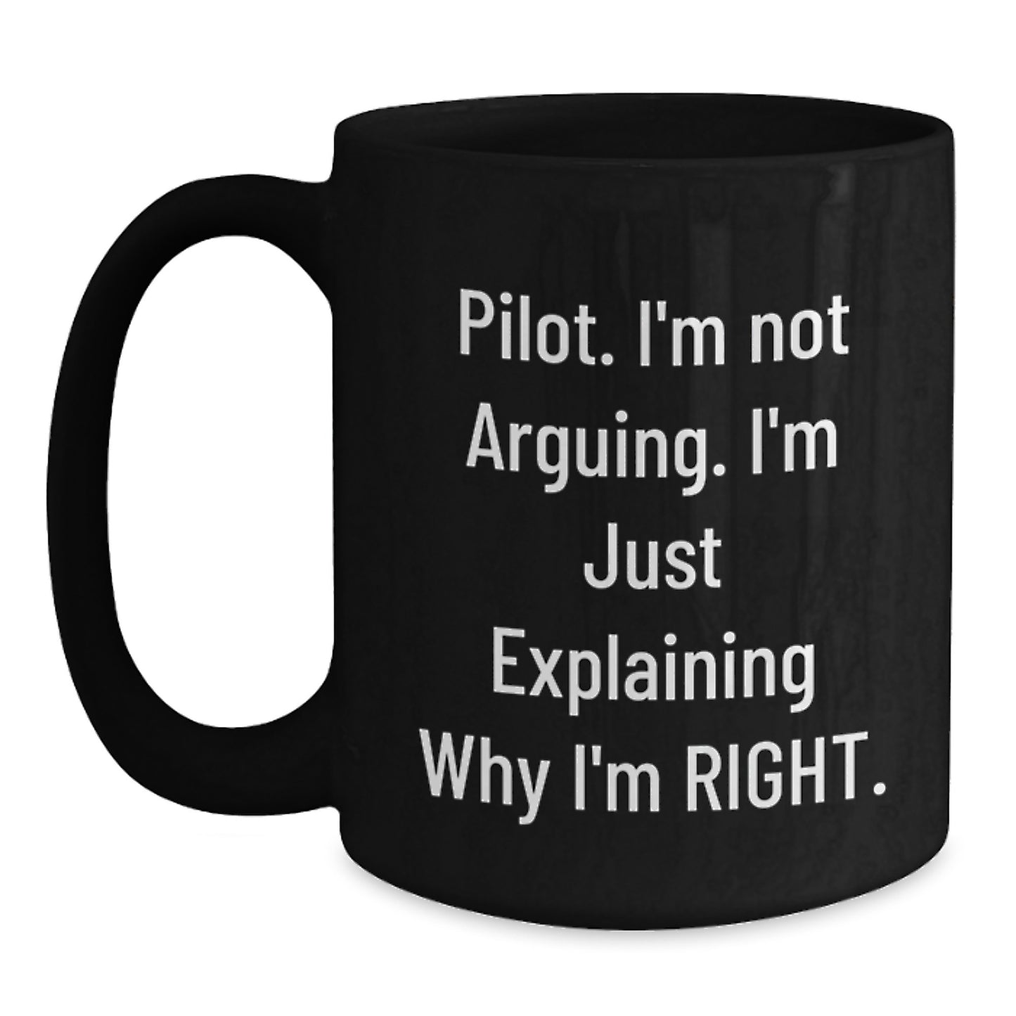 Pilot Gifts from Friends - Funny Black Coffee Mug for Pilot Lovers - Christmas Unique Gifts for Pilot Men - Pilot Humor Mugs - Main